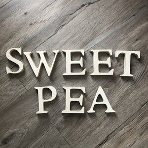 🔥SALE - any 4/$20. Sweet Pea Wooden Wall Letter Decor
